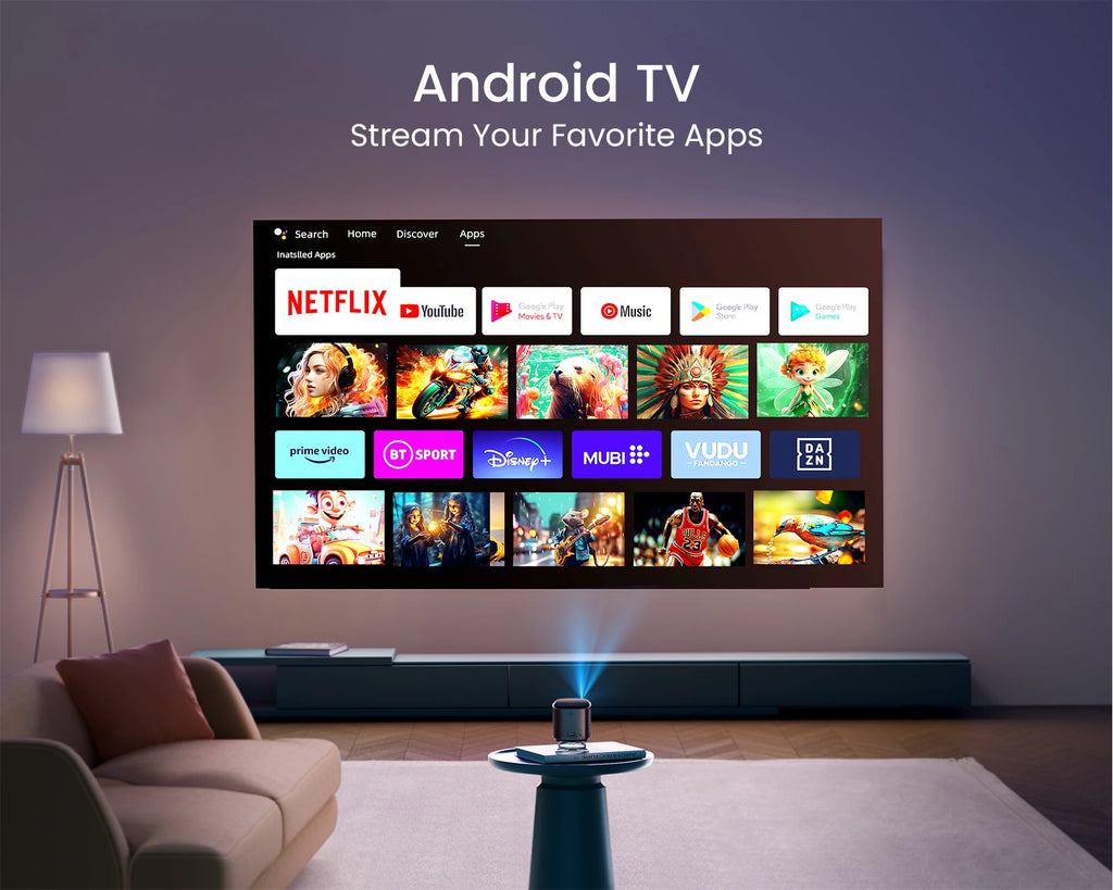 Mini projektor WiMiUS DLP | 1080P HD, pametni Android, prenosni in brezžični 