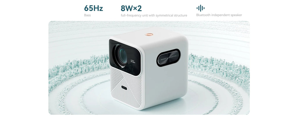 Projektor Wanbo Mozart 1 Full HD 1080P - 900 ANSI lumnov, WiFi 6, samodejno ostrenje in Keystone, pametni Android (2GB+32GB), TV za domači kino 