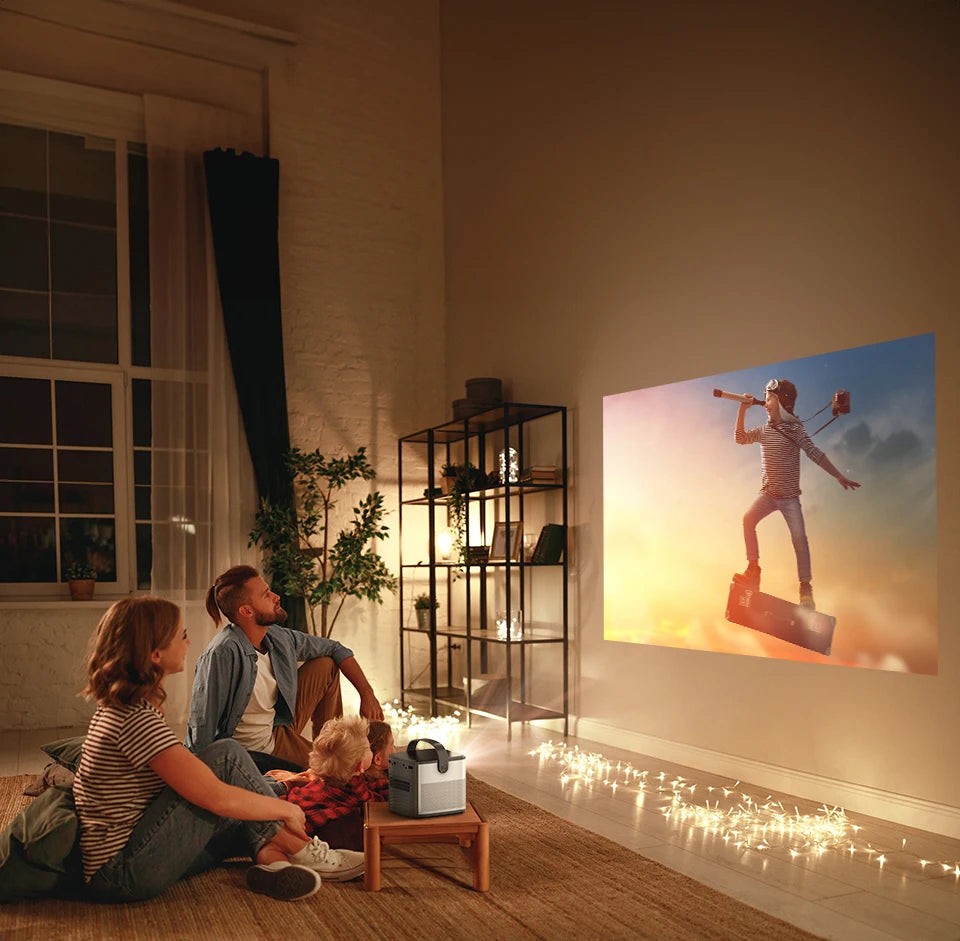 Projektor BYINTEK U80 Max 3D 4K - prenosni domači kino DLP z Androidom 11, WiFi, 1080P HD in vgrajeno baterijo 