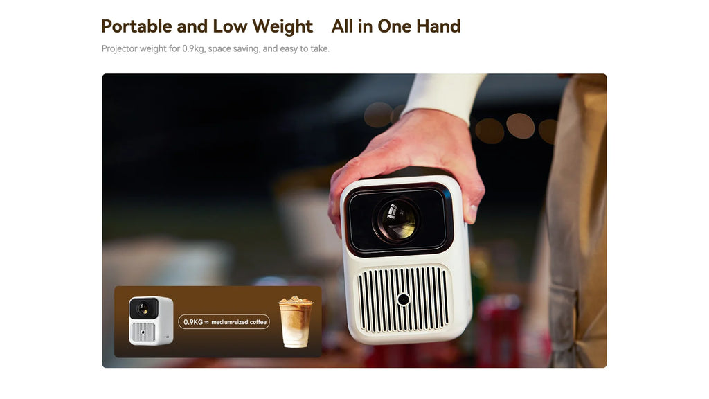 Wanbo Dali 1 Mini Prenosni žarkovni projektor s samodejnim ostrenjem Android 9.0 350ANSI Dual Wifi 6 ASA 3.0 Proyector 2*5W HIFI zvočnik 
