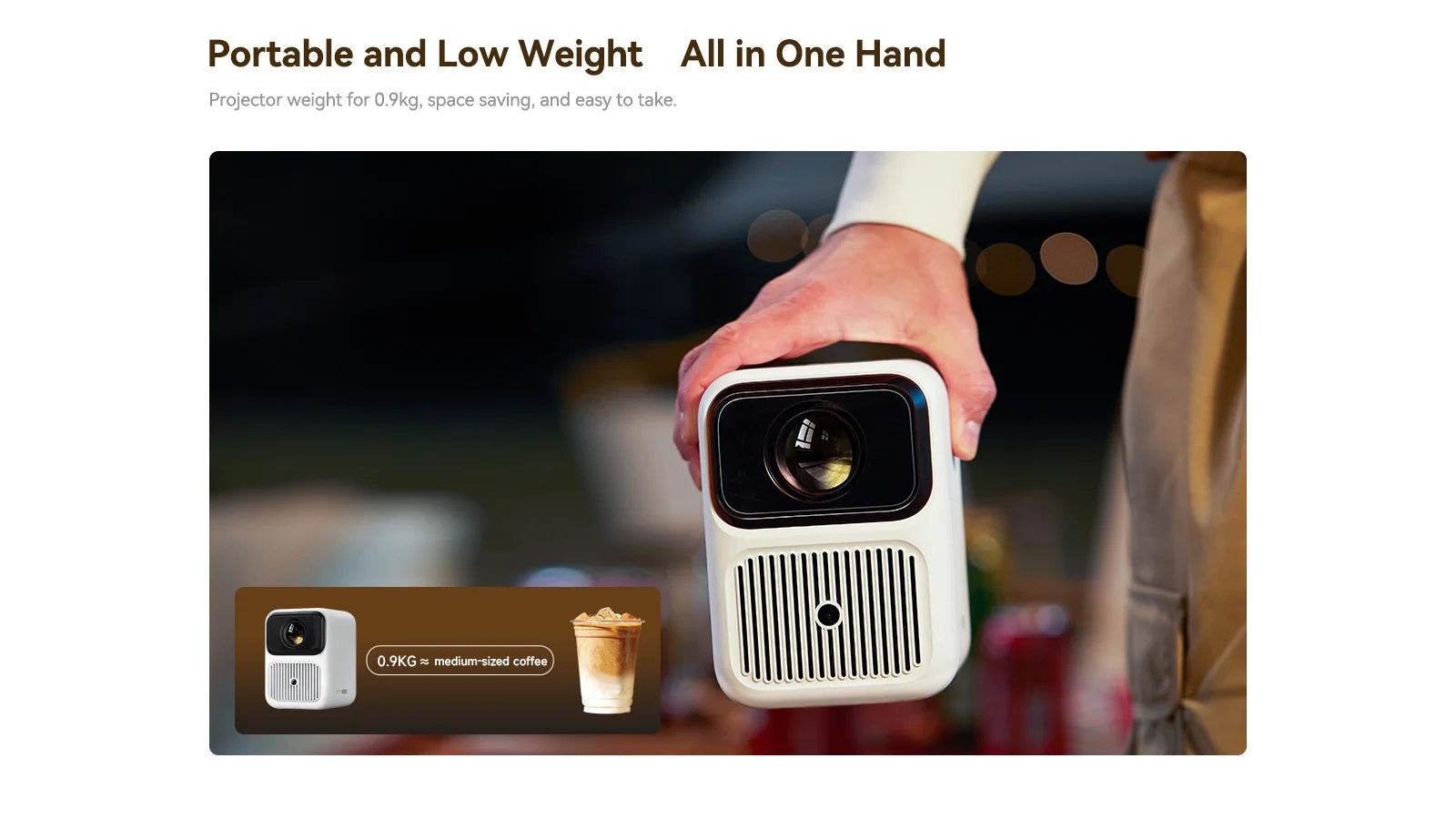 Wanbo Dali 1 Mini Prenosni žarkovni projektor s samodejnim ostrenjem Android 9.0 350ANSI Dual Wifi 6 ASA 3.0 Proyector 2*5W HIFI zvočnik 