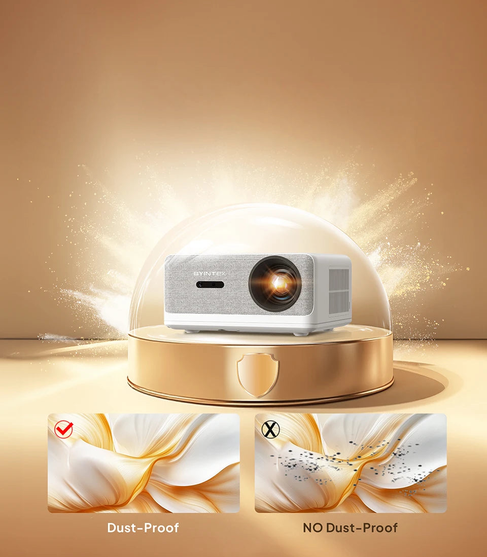 Pametni projektor BYINTEK LOVE U14 4K - 1250 ANSI lumnov, Full HD 1080P, WiFi 6, Bluetooth, samodejno ostrenje, pripravljen za domači kino 