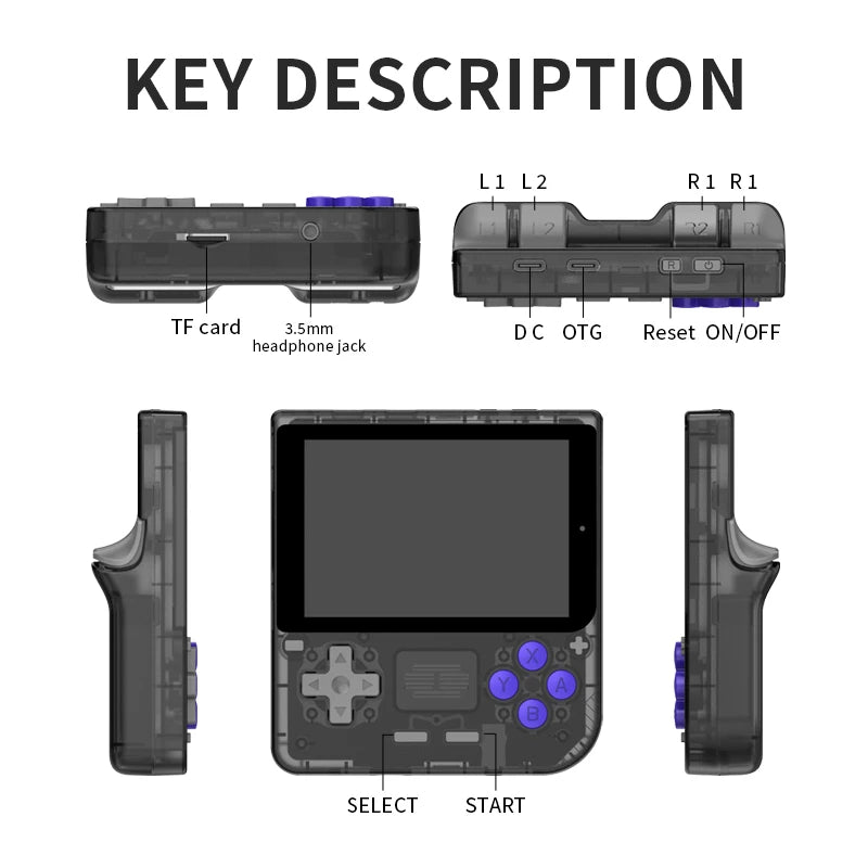 V10 Handheld Game Console - 3.5-Inch 480x320 IPS OCA Full Screen, Retro Opendinglinux System