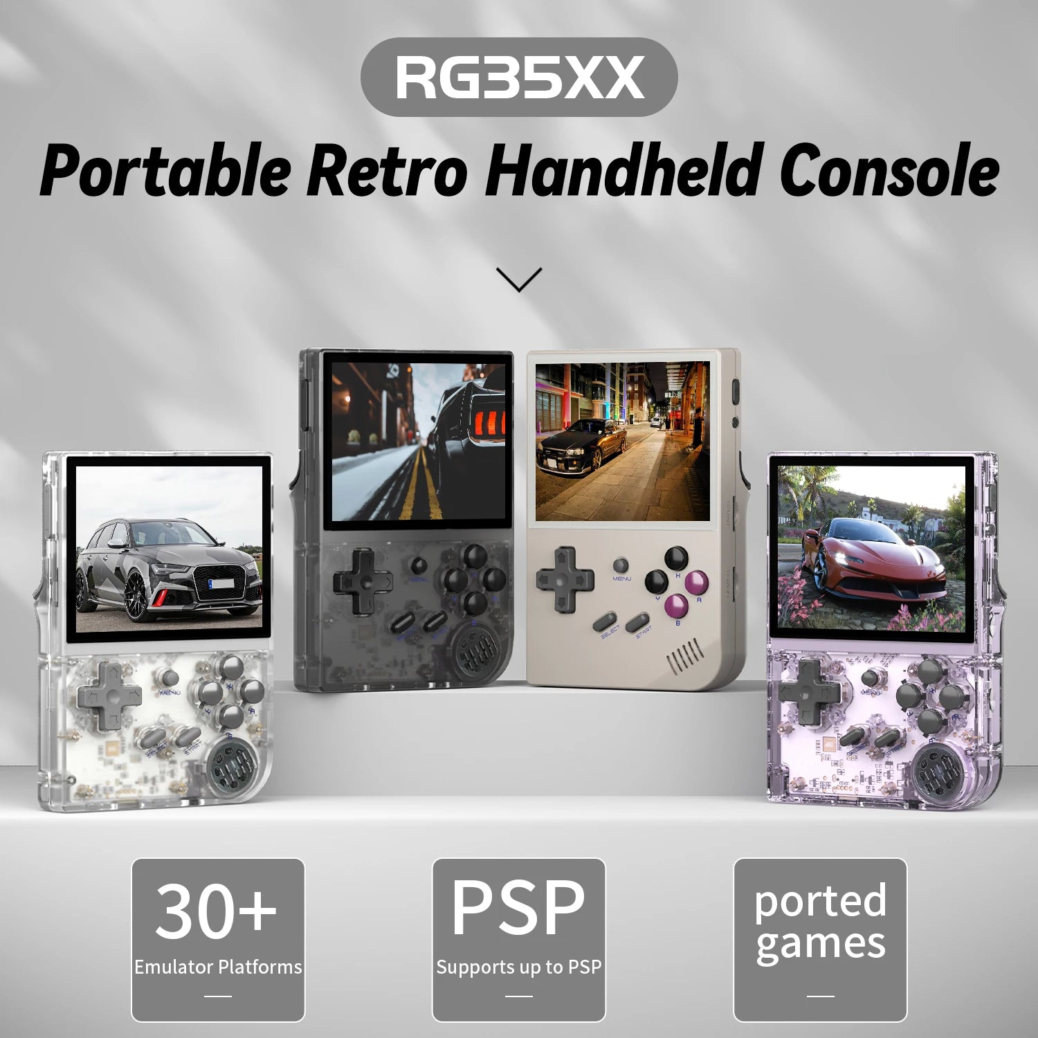 ANBERNIC RG35XX Plus Retro Handheld Game Console | 3.5'' IPS Screen, Linux, HD-MI TV Output, Portable Video Game Player