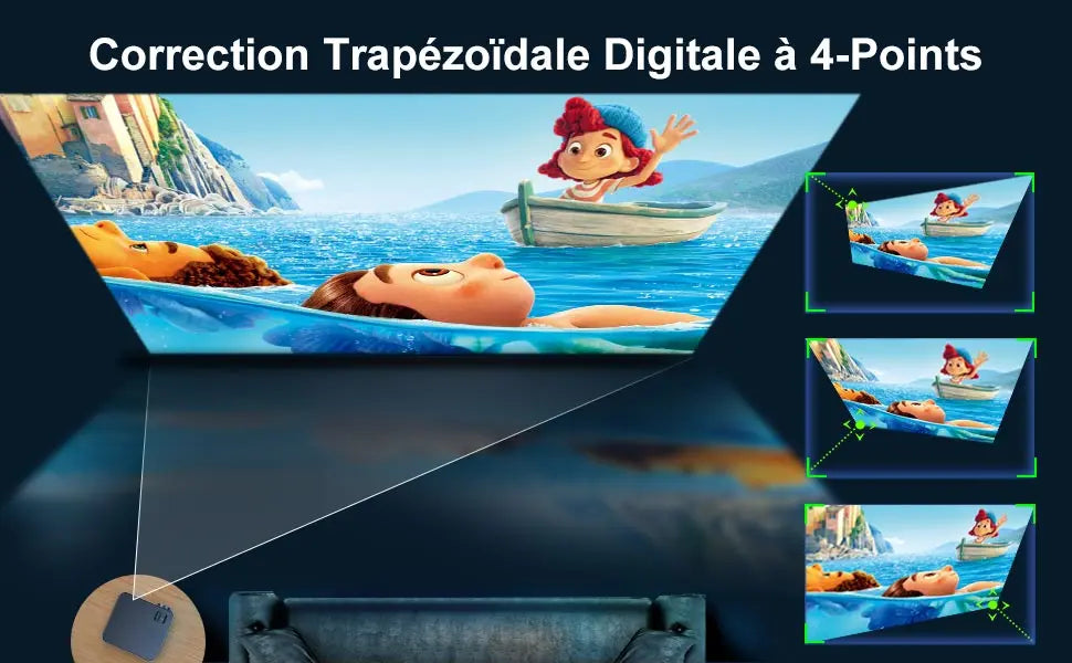 WIMIUS K8 5G WiFi Bluetooth projektor - 9500 lumnov Full HD 1080P, podpora za 4K, 4P/4D Keystone in povečava