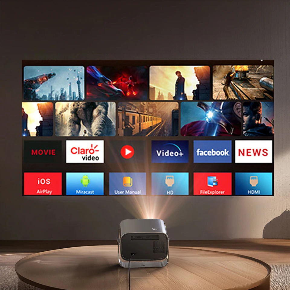 Mini prenosni projektor VEVSHAO A12 - LED, Android 11, WiFi 6, podpora za 4K 