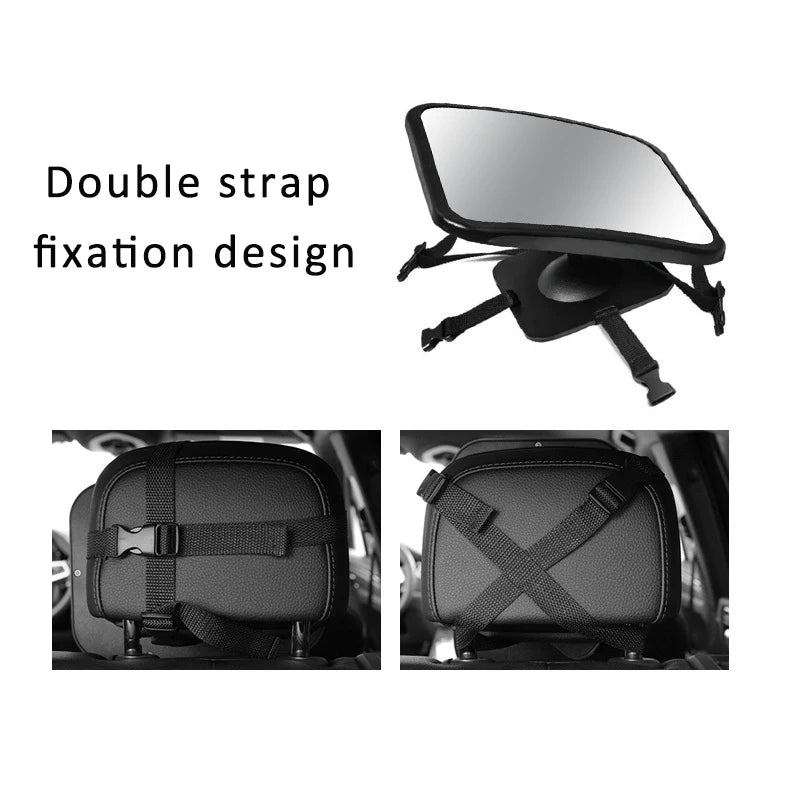 360° vrtljivo otroško varnostno ogledalo za avto | Odporna na zlom, širokokotna, varna namestitev