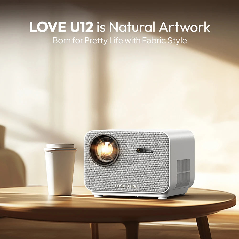 Projektor BYINTEK LOVE U12 Full HD 1080P | Podpora za 4K | 800 ANSI lumnov | WiFi 6 in Bluetooth 5.2 | Android Domači kino