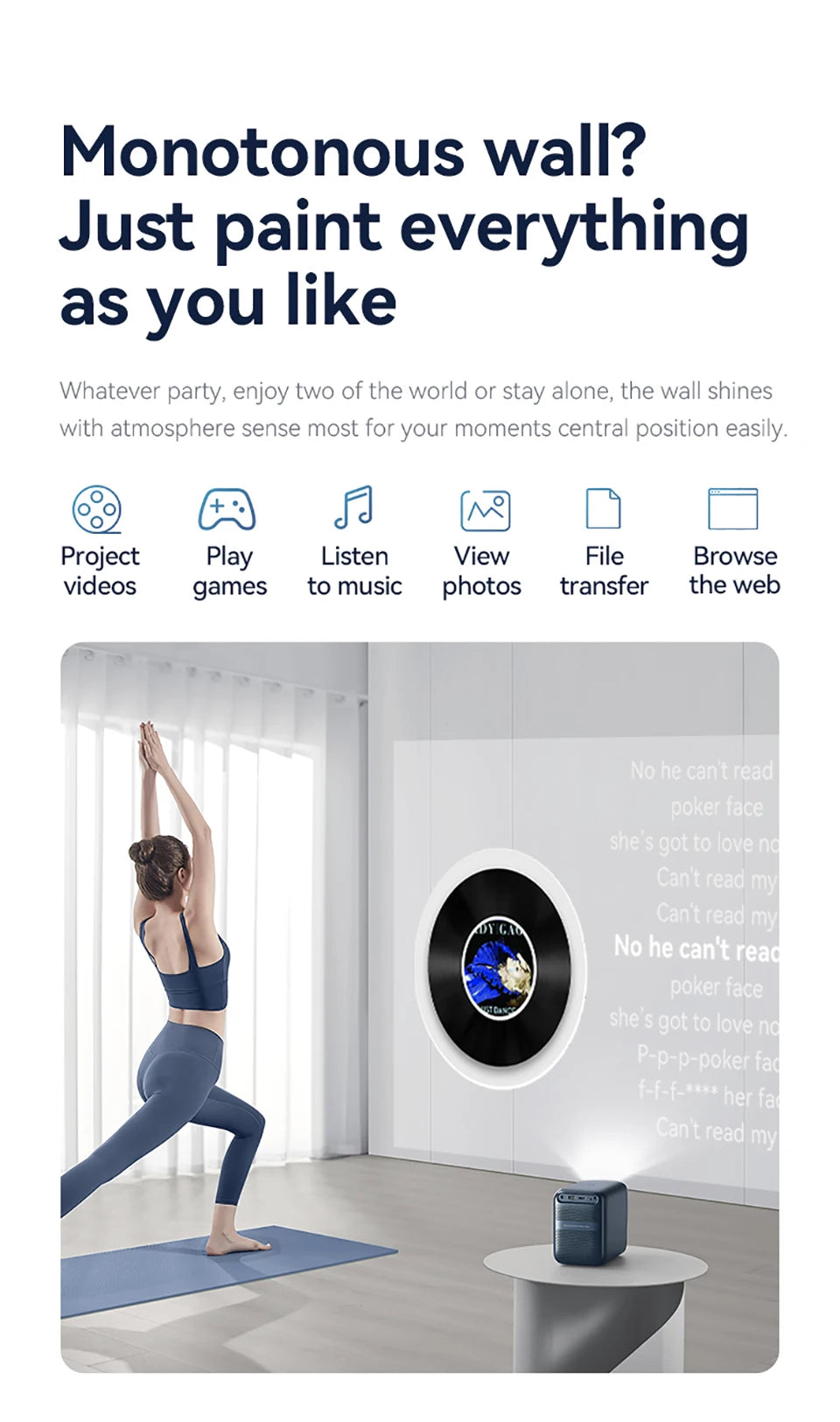 Mini projektor WANBO T2 Max Android 9.0, 1080p Full HD, 450 ANSI, WiFi, prenosni s HiFi zvokom za dom in na prostem 