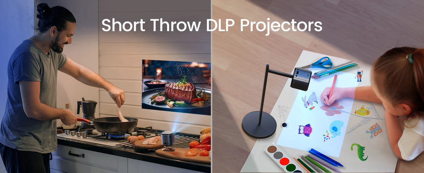 Mini projektor WiMiUS DLP | 1080P HD, pametni Android, prenosni in brezžični 