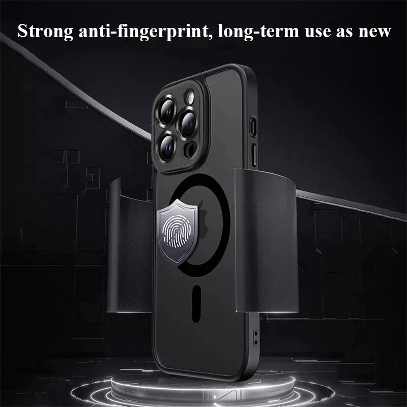 Matte Armor Wireless Charging Case | Translucent Magnetic Cover for iPhone 16, 15, 14, 13, 12, 11 Pro Max with MagSafe