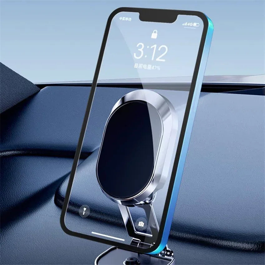 Metal Magnetic Car Phone Holder Folding Magnet Mount Mobile Cell Phone Stand GPS Support for iPhone 14 13 Xiaomi Huawei Samsung