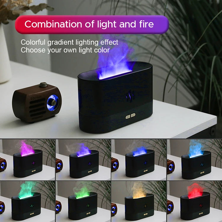 Aroma Diffuser & Air Humidifier | Ultrasonic Cool Mist Maker, LED Essential Oil Flame Lamp Difusor