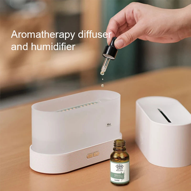 Aroma Diffuser & Air Humidifier | Ultrasonic Cool Mist Maker, LED Essential Oil Flame Lamp Difusor