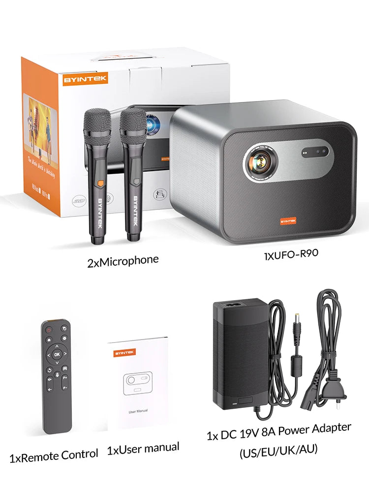 BYINTEK R90 Max 4K 3D laserski projektor - AI samodejno ostrenje, Android, Full HD 1080P 