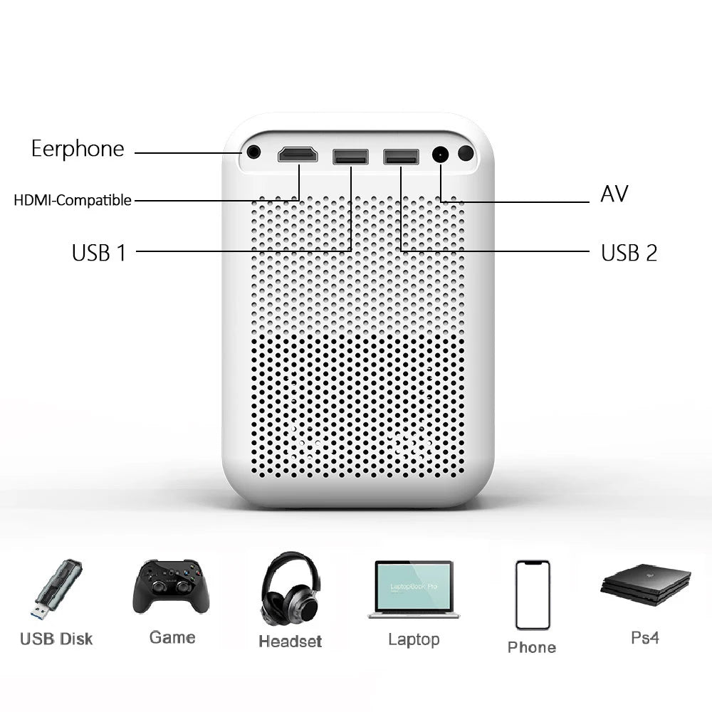 Mini projektor Salange P700 - podprt 4K, Android 10, Full HD 1080P