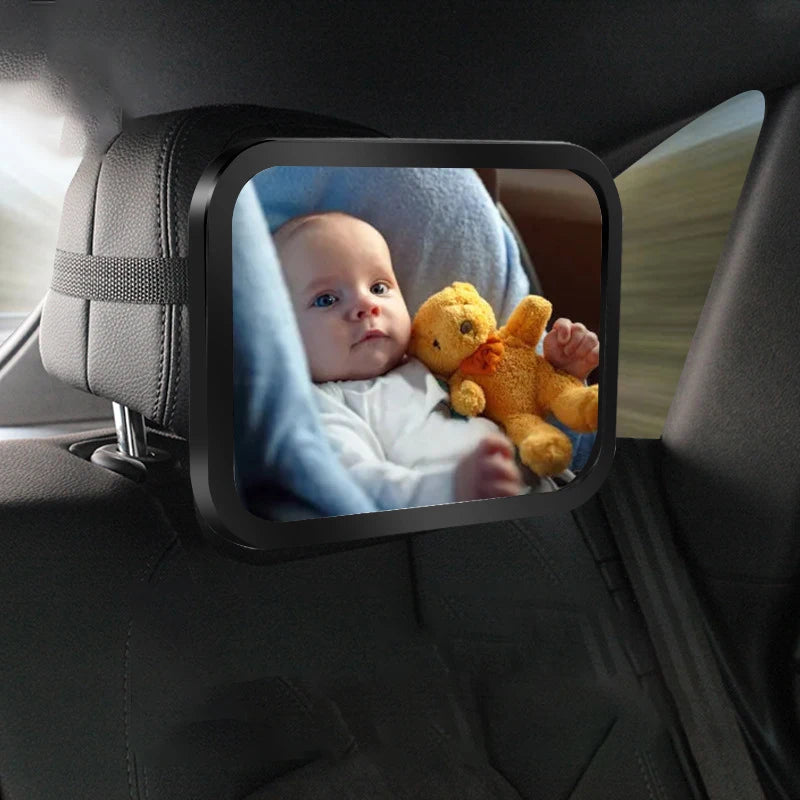 360° Rotating Baby Safety Mirror for Car | Shatterproof, Wide-Angle, Secure Mounting