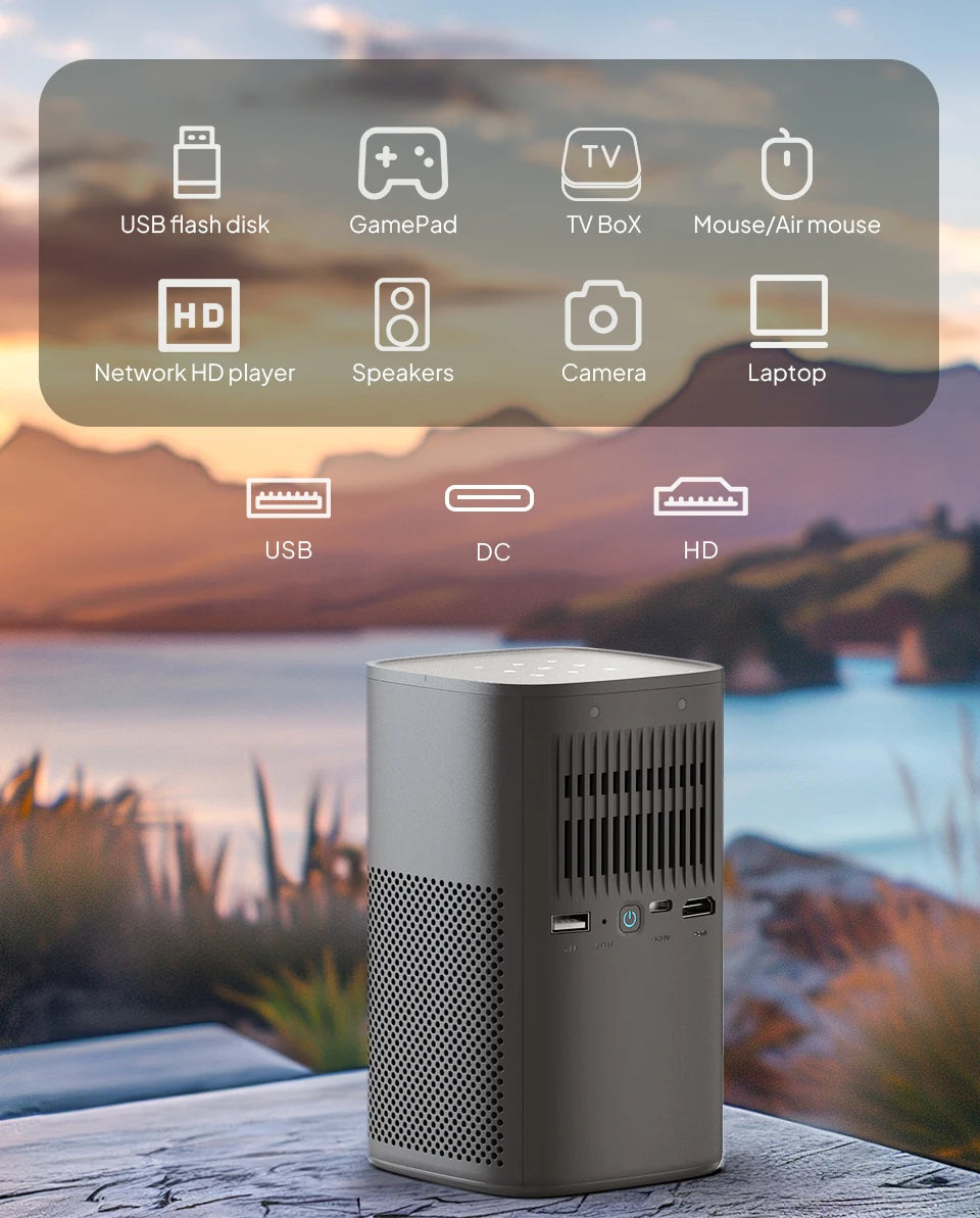 VEVSHAO V30 3D projektor - 4K pametni prenosni domači kino Android 