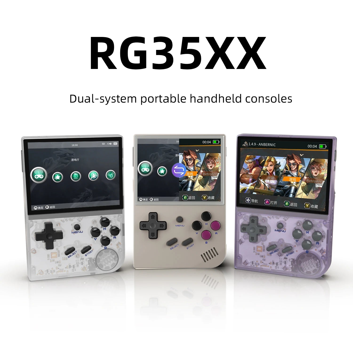 ANBERNIC RG35XX Plus Retro Handheld Game Console | 3.5'' IPS Screen, Linux, HD-MI TV Output, Portable Video Game Player