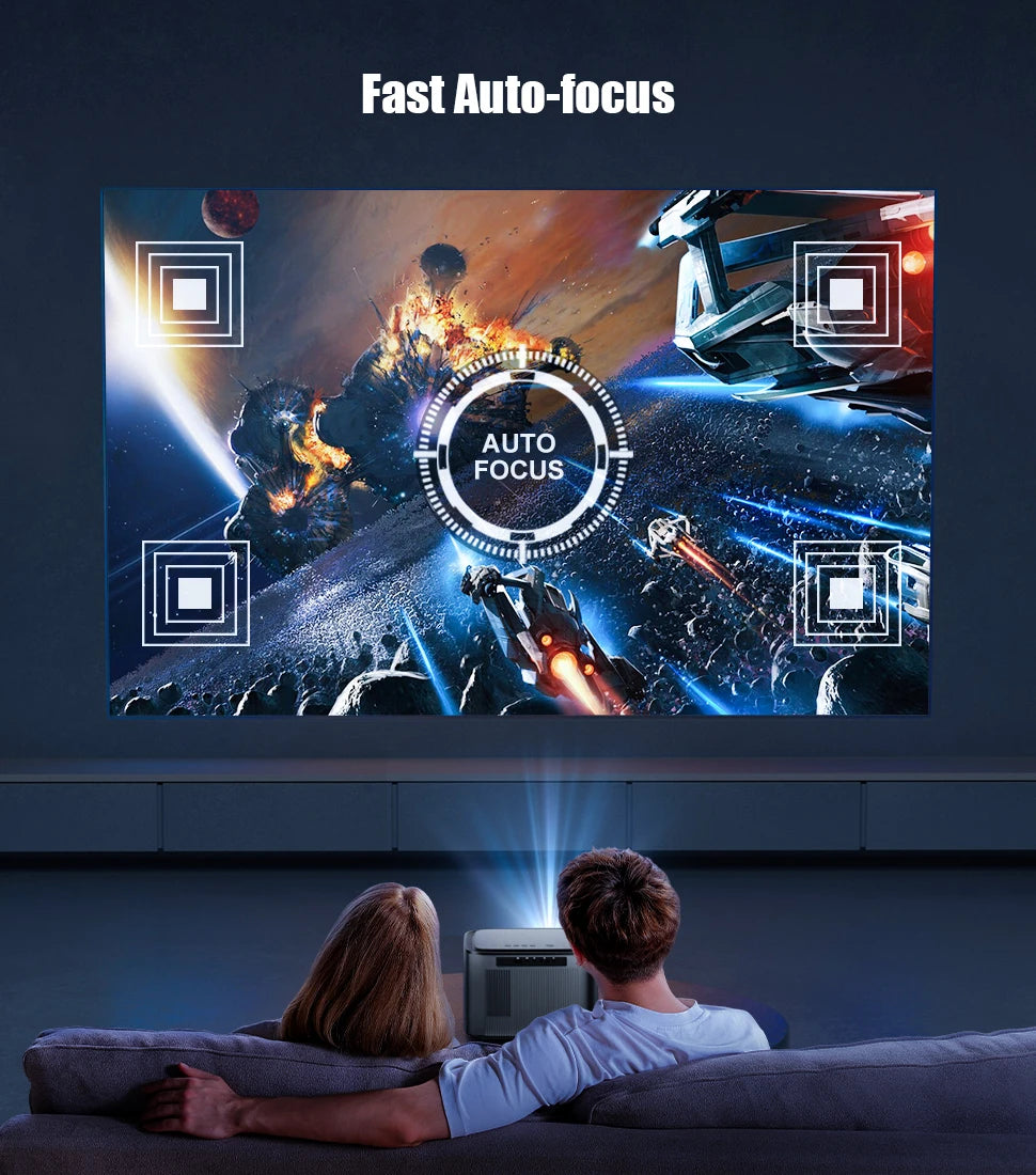 Projektor BYINTEK X25 Full HD 1080P Podpora za 4K, 900 ANSI lumnov, samodejno ostrenje, WiFi, Smart Android 9.0