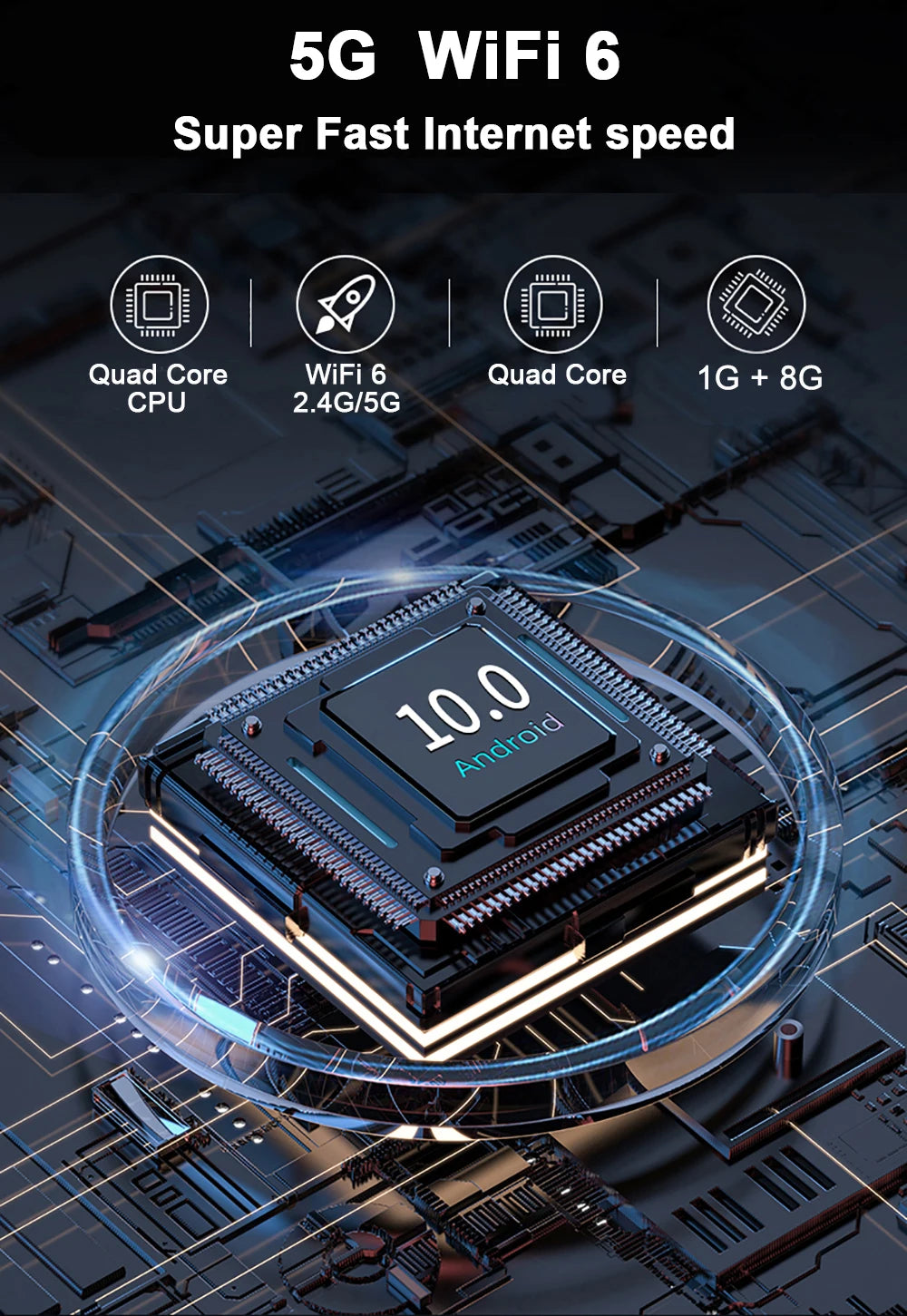 Mini projektor Salange P700 - podprt 4K, Android 10, Full HD 1080P