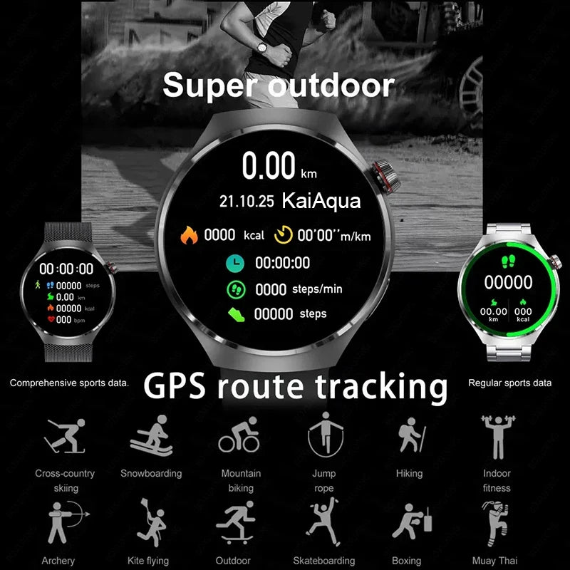 Watch 4 Pro Smartwatch for Men | 360x360 HD Screen, BT Call, NFC, IP68 Waterproof, Heart Rate & Blood Oxygen, 2024 Model