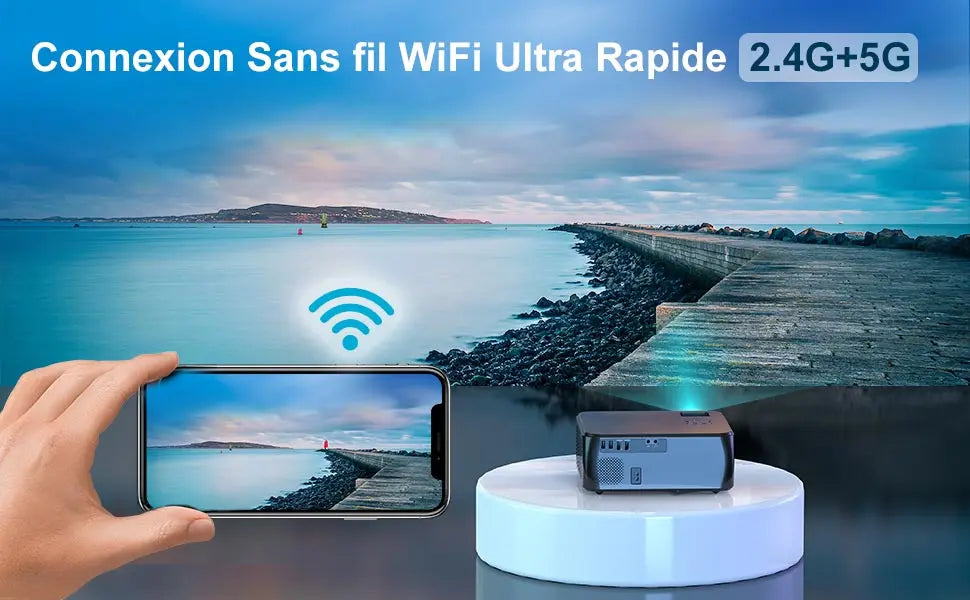 WIMIUS K8 5G WiFi Bluetooth projektor - 9500 lumnov Full HD 1080P, podpora za 4K, 4P/4D Keystone in povečava