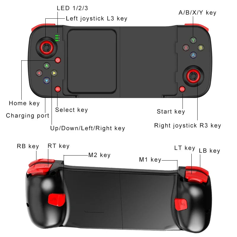 Brezžični BT 5.0 raztegljiv igralni krmilnik za mobilni telefon Android IOS igralna palica igralna palica Eat Chicken igralna ploščica za PS4 Switch PC