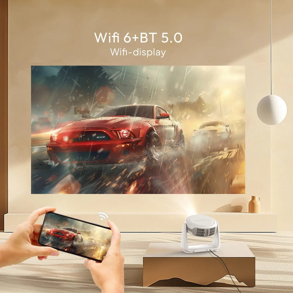 Vevshao A10 Smart Projector - 1080P, Android 11, 5G WiFi, 4K Support