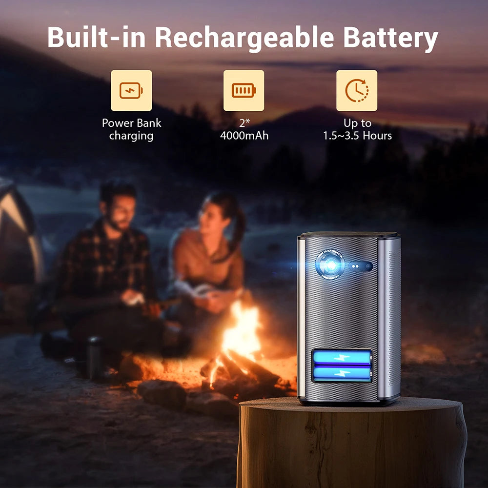 BYINTEK P70 3D 4K mini prenosni projektor DLP Auto Focus Smart Android WiFi LED 1080P video projektorji za domači kino z baterijo