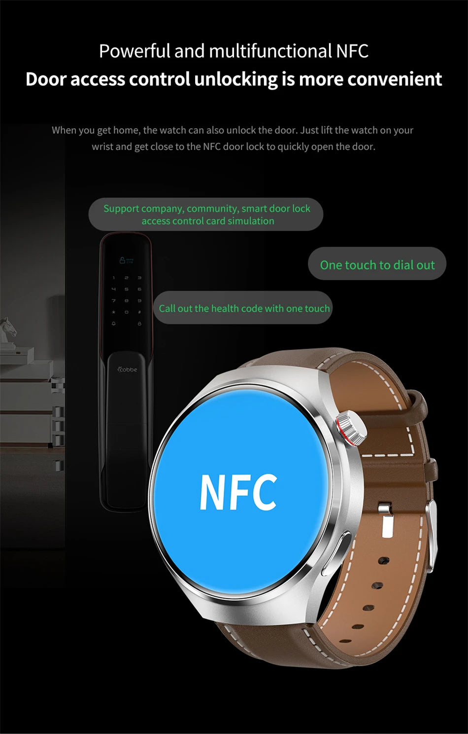 Watch 4 Pro Smartwatch for Men | 360x360 HD Screen, BT Call, NFC, IP68 Waterproof, Heart Rate & Blood Oxygen, 2024 Model