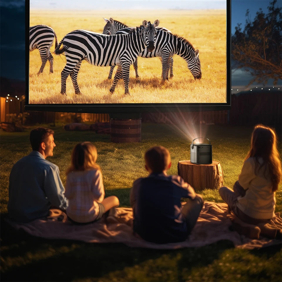 Projektor BYINTEK U80 Max 3D 4K - prenosni domači kino DLP z Androidom 11, WiFi, 1080P HD in vgrajeno baterijo 