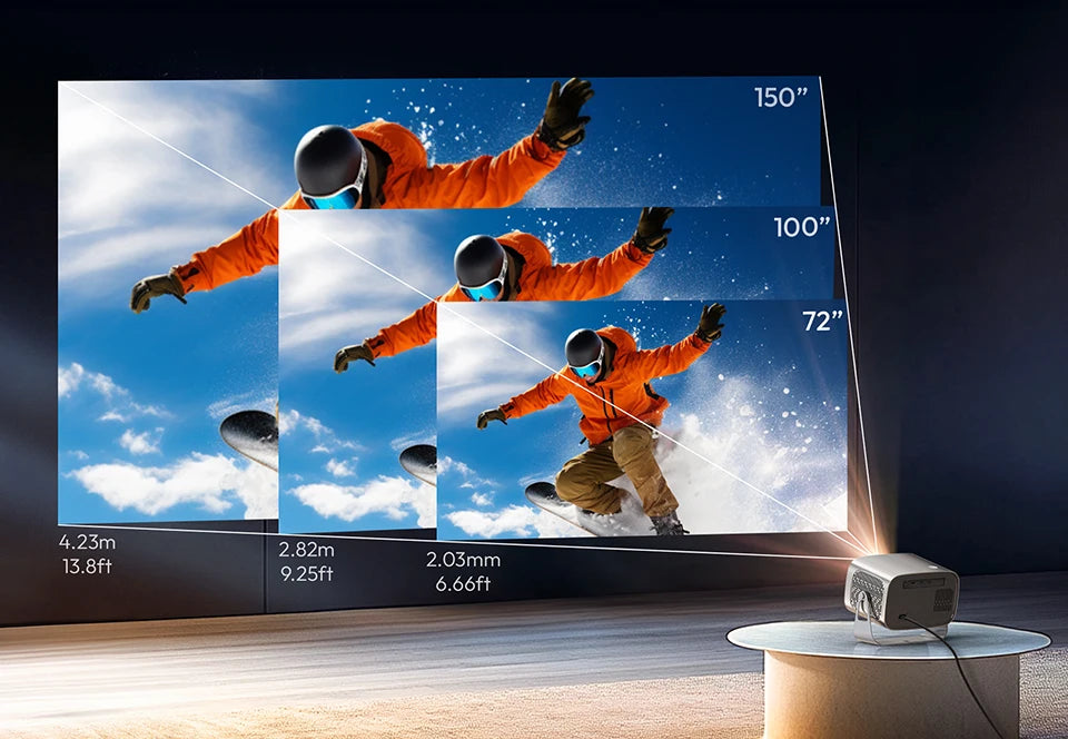 Mini prenosni projektor VEVSHAO A12 - LED, Android 11, WiFi 6, podpora za 4K 