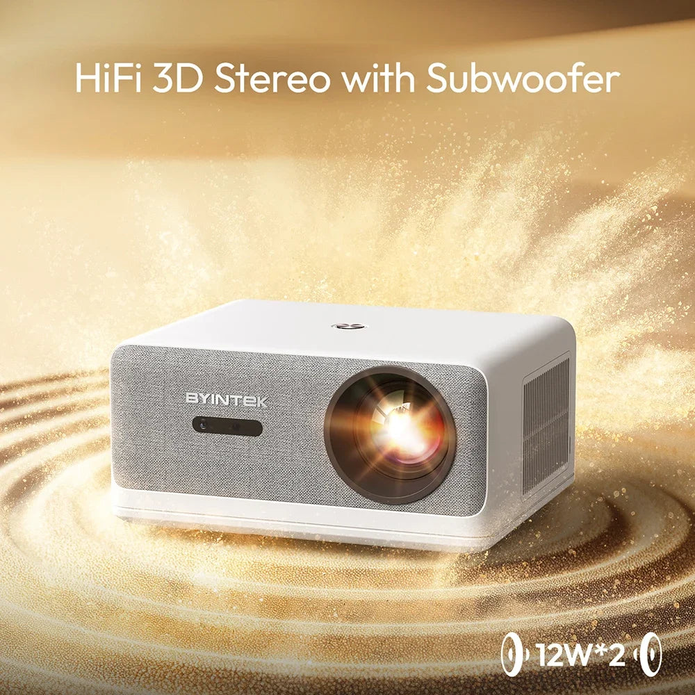 Pametni projektor BYINTEK LOVE U14 4K - 1250 ANSI lumnov, Full HD 1080P, WiFi 6, Bluetooth, samodejno ostrenje, pripravljen za domači kino 