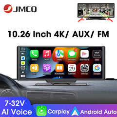 4K Dash Cam 3840x2160P - Video Recording, Wireless CarPlay & Android Auto, 5G WiFi, GPS Navigation, AUX, Dual Lens Car DVR