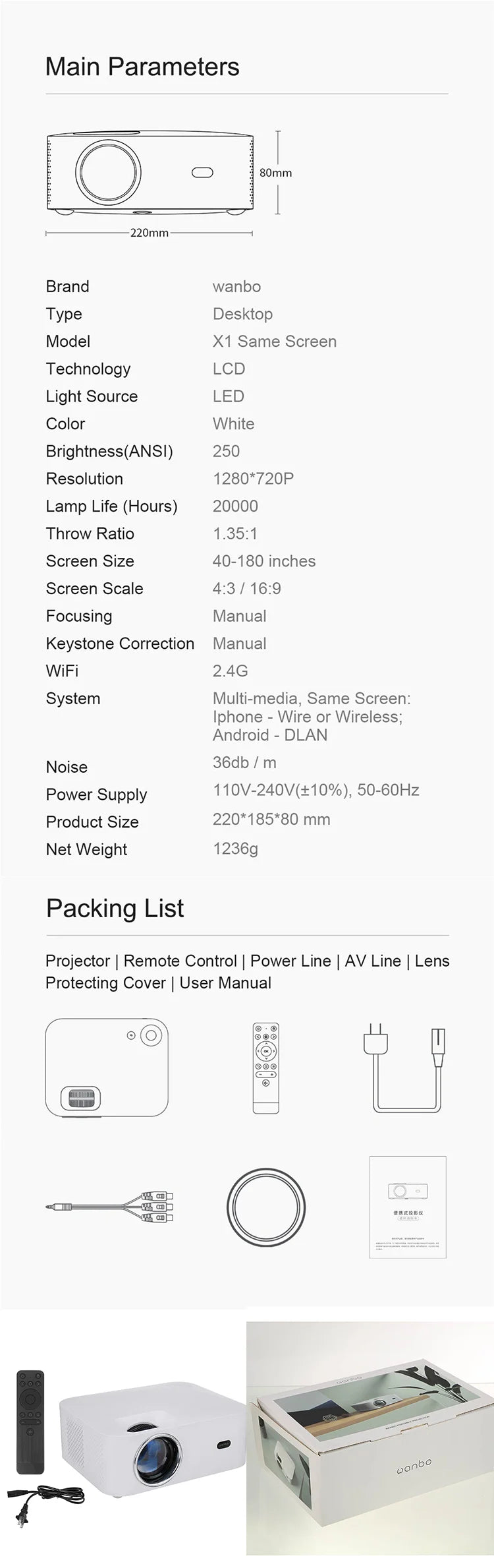 wanbo x1 multimedia mini portable hd 1080p android led cinema small mobile smart phone bluetooth wifi projector