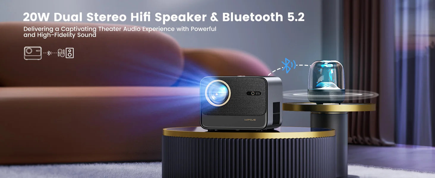 Projektor, ki podpira Wimius 4K - 30000 lumnov, samodejno ostrenje, WiFi 6 in Dolby Audio 