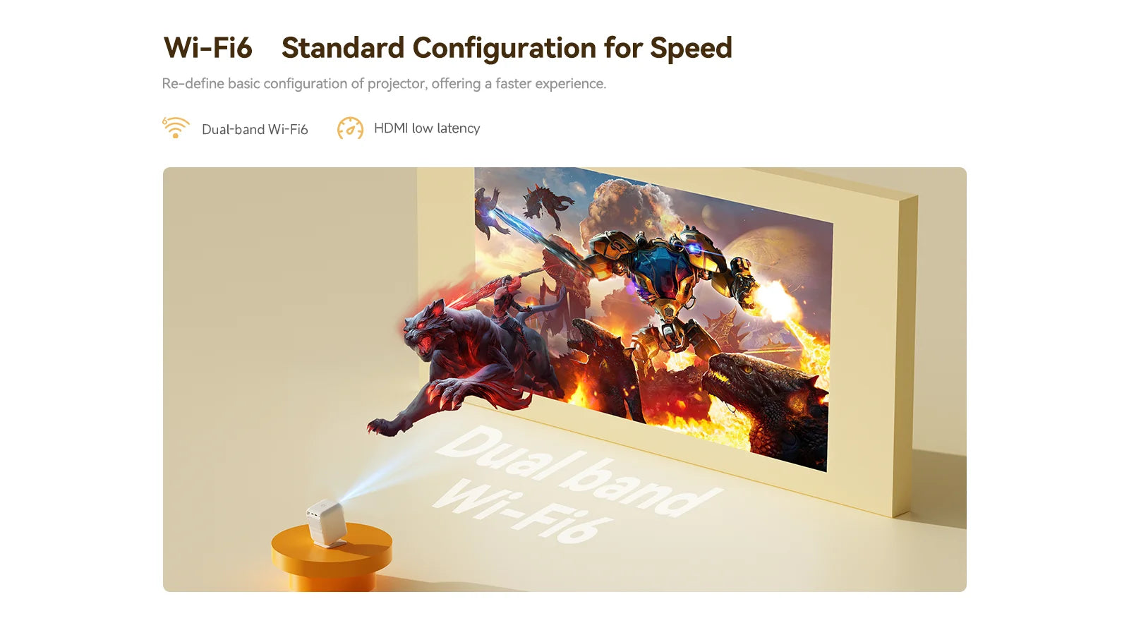 Wanbo Dali 1 Mini Prenosni žarkovni projektor s samodejnim ostrenjem Android 9.0 350ANSI Dual Wifi 6 ASA 3.0 Proyector 2*5W HIFI zvočnik 