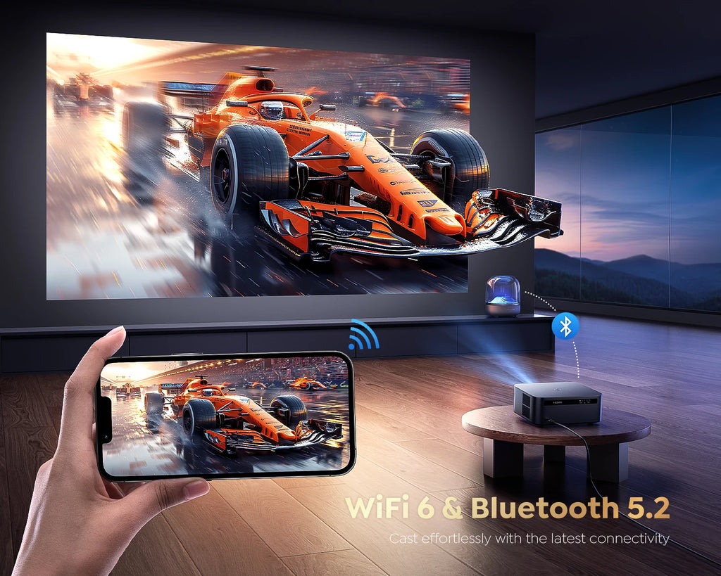 Projektor FHD 1080P - licenciran Netflix, samodejno ostrenje z umetno inteligenco, podpora za 4K 