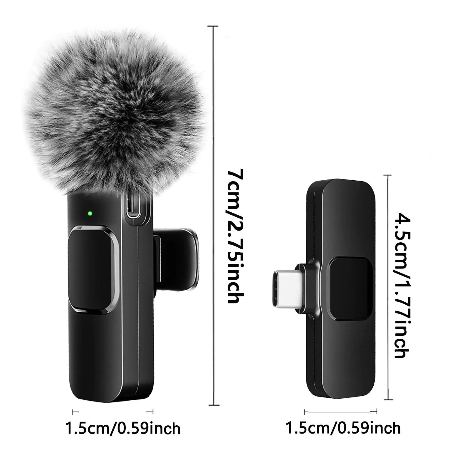 Brezžični Lavalier Mikrofon Audio Video Snemanje Mini Mic Za iPhone Android Laptop Live Gaming Mobilni Telefon Mikrofon