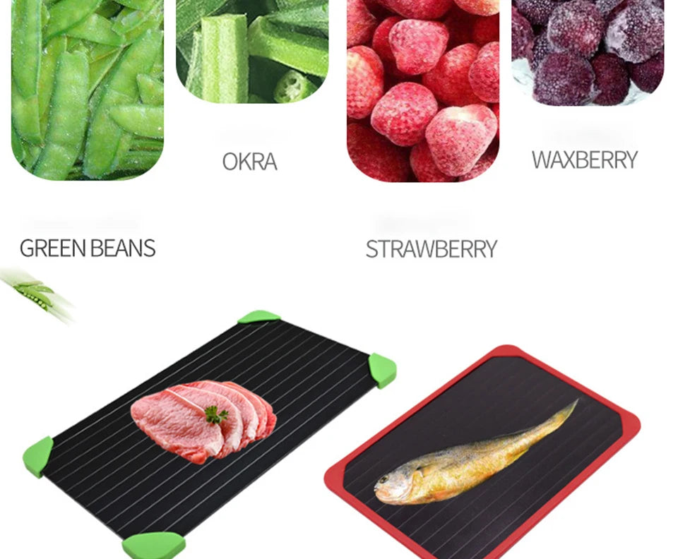 Fast Defrosting Tray | Quick Thaw for Frozen Meat, Seafood & Fruits