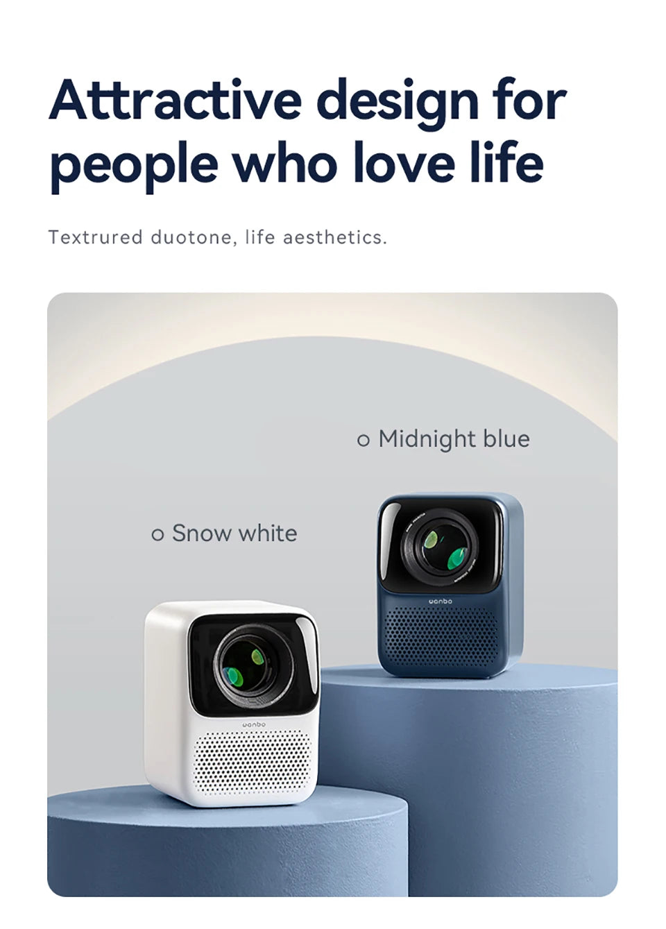 Mini projektor WANBO T2 Max Android 9.0, 1080p Full HD, 450 ANSI, WiFi, prenosni s HiFi zvokom za dom in na prostem 