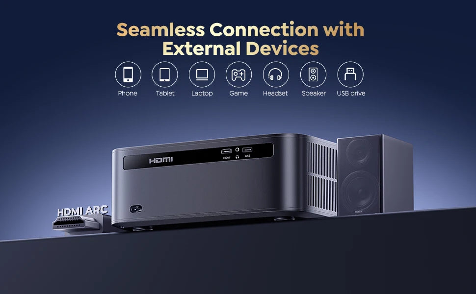 Projektor FHD 1080P - licenciran Netflix, samodejno ostrenje z umetno inteligenco, podpora za 4K 