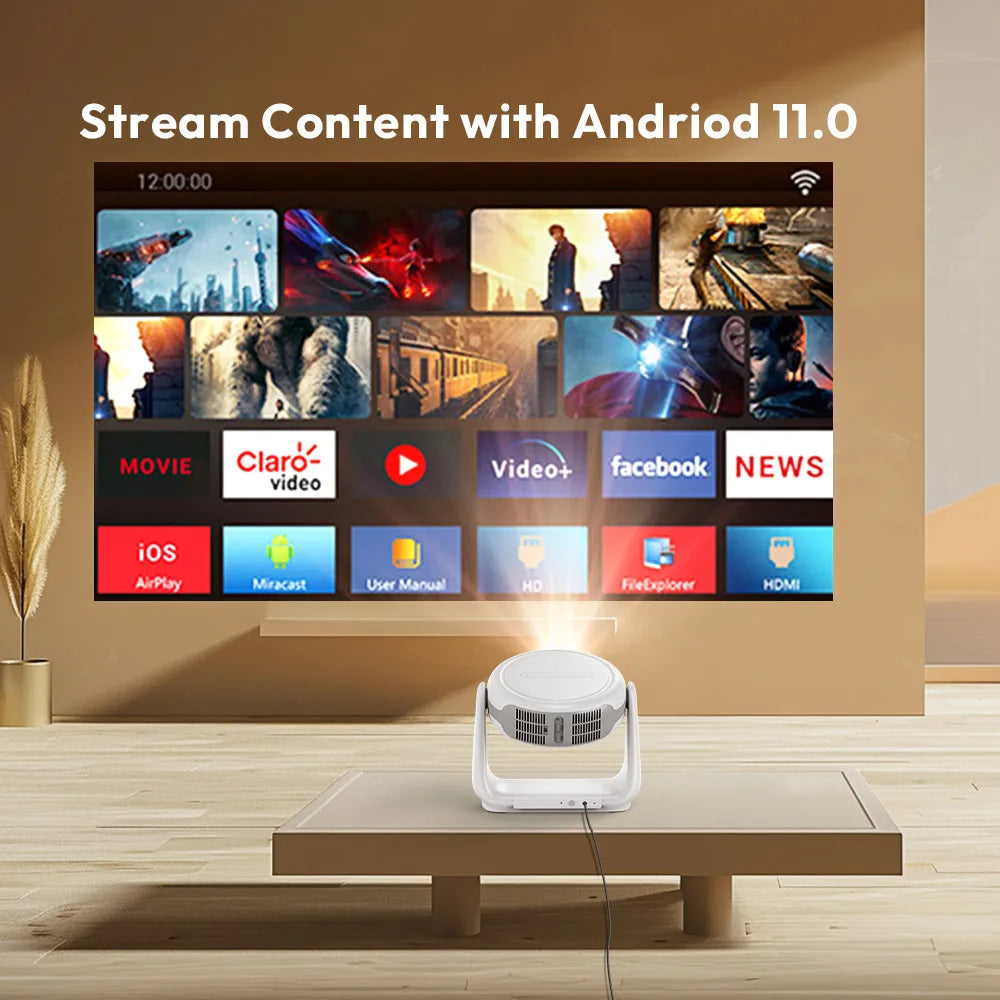 Pametni projektor Vevshao A10 - 1080P, Android 11, 5G WiFi, podpora za 4K 