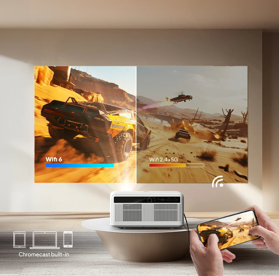 Pametni projektor BYINTEK LOVE U14 4K - 1250 ANSI lumnov, Full HD 1080P, WiFi 6, Bluetooth, samodejno ostrenje, pripravljen za domači kino 