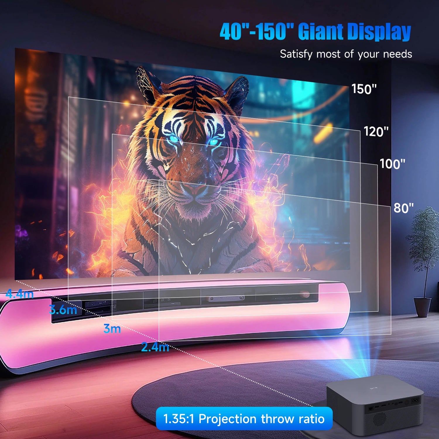 Projektor Magcubic HT600 - 1080P, 550 ANSI lumnov, Android 11 