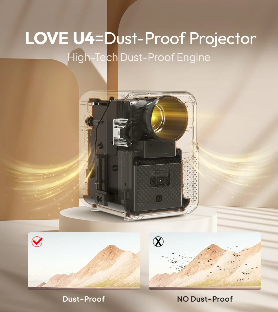 BYINTEK LOVE U4 Smart Mini projektor za domači kino 4K 1080P Video Android WIFI za pametni telefon Kino 