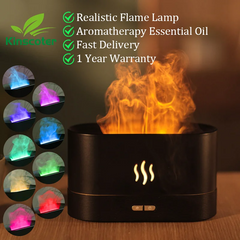 Aroma Diffuser & Air Humidifier | Ultrasonic Cool Mist Maker, LED Essential Oil Flame Lamp Difusor