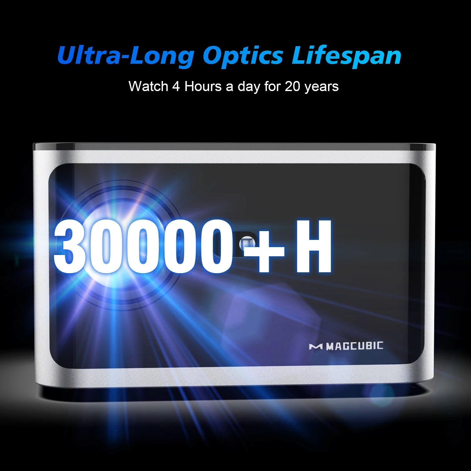 Projektor za domači kino Magcubic HY350 Pro 4K - 580 ANSI lumnov, Android 11, WiFi 6, ločljivost 1080P, glasovno upravljanje, elektronsko ostrenje, BT 5.0, čip Allwinner H713