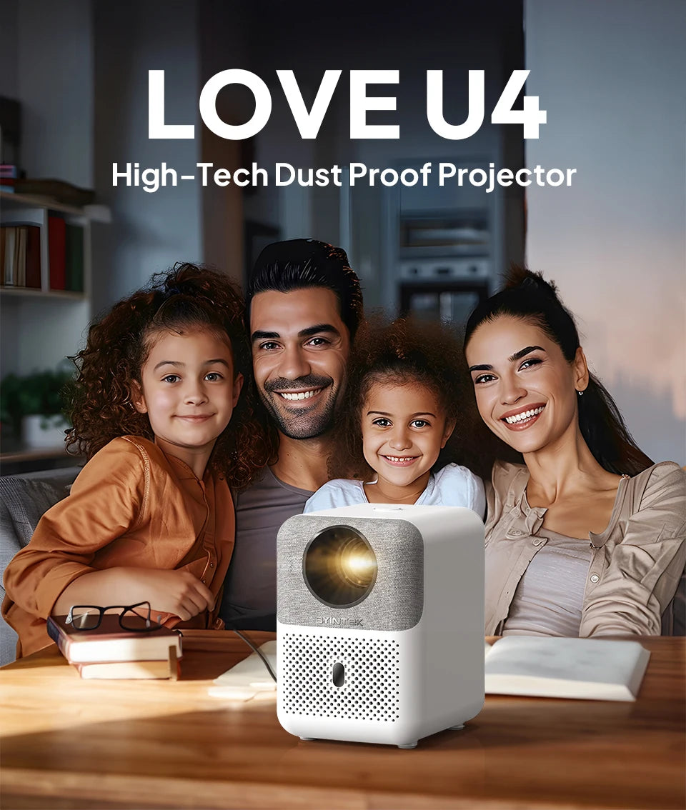 BYINTEK LOVE U4 Smart Mini projektor za domači kino 4K 1080P Video Android WIFI za pametni telefon Kino 